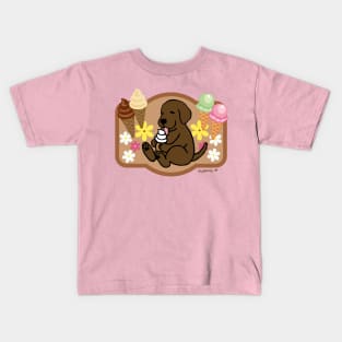 Chocolate Labrador Ice Cream Lover Kids T-Shirt